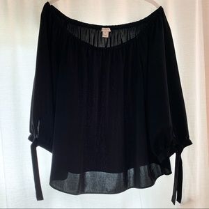 J. Crew Factory Off the Shoulder Top - Black